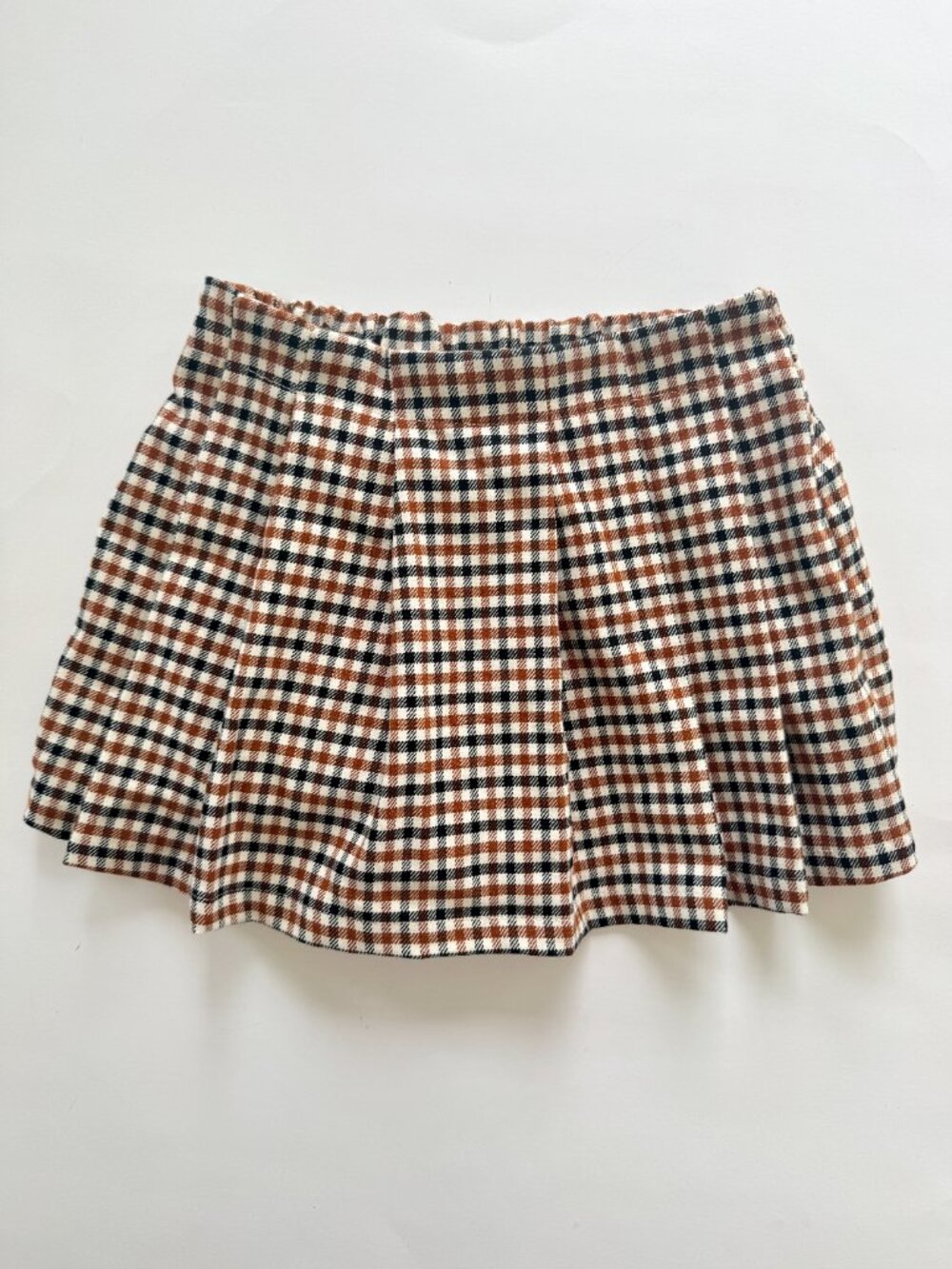 Zara Girls Brown Plaid Pleated Skort 4-5 Years 110